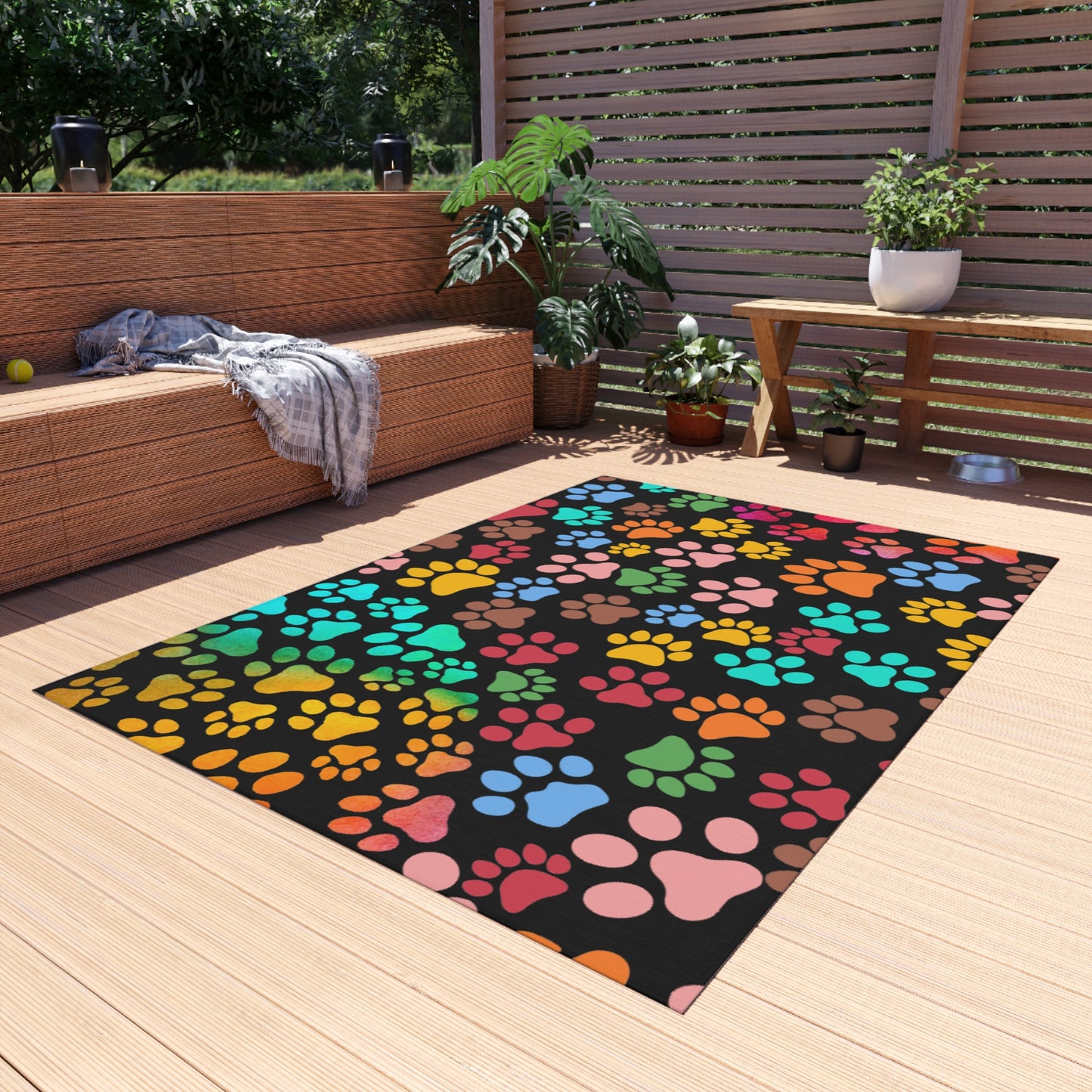 Paws Pattern Outdoor Rug