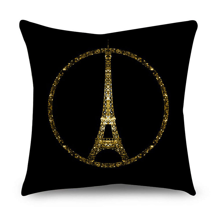 Black gold polyester pillowcase