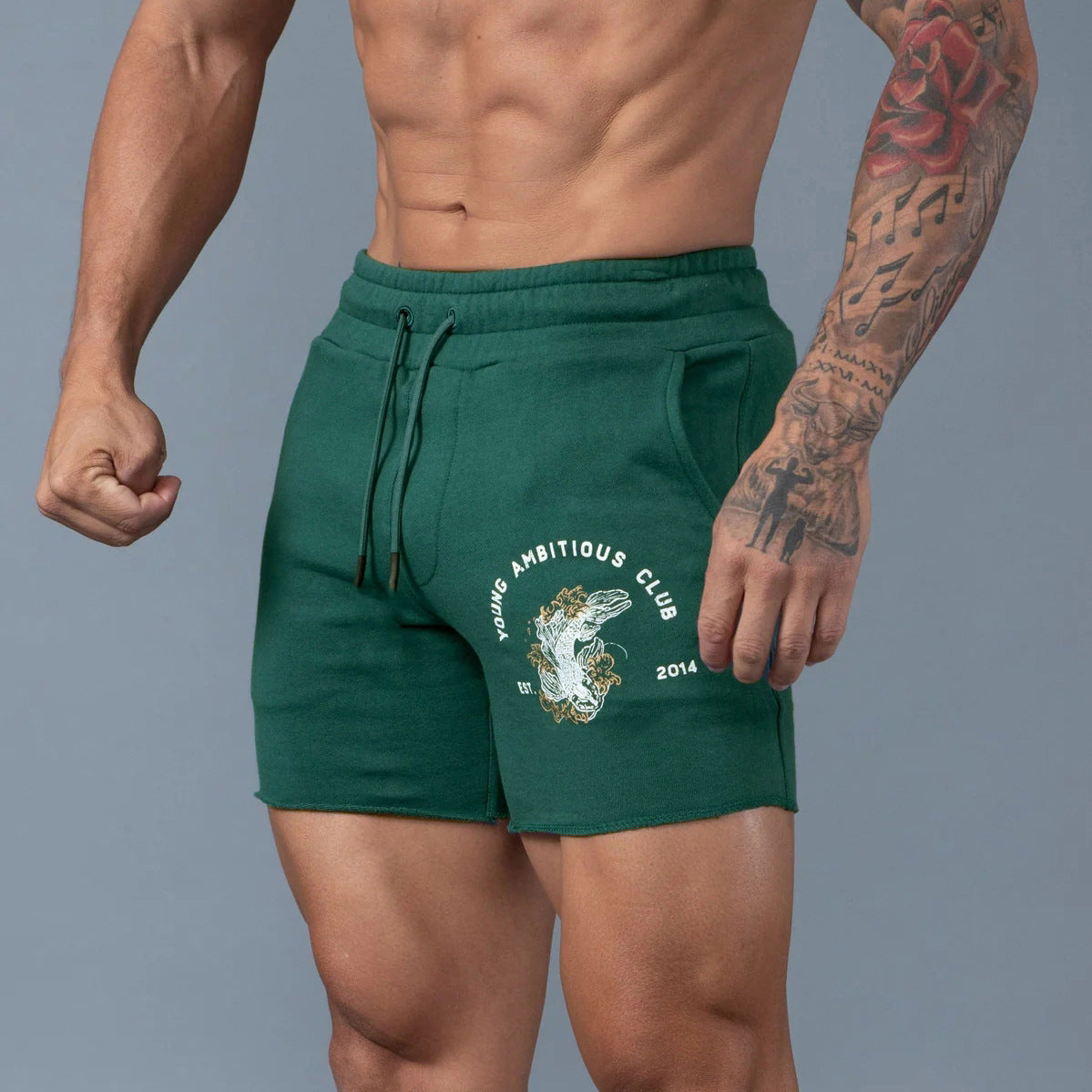 European And American Fashion Brand Leisure Sports Men Running Exercise Gym Training Cotton Shorts