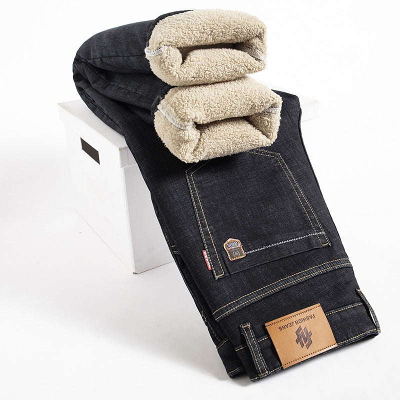 Men's Lambswool Fleece Padded Jeans Winter