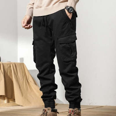 American Velvet Padded Casual Pants Ankle-tied Fashion Brand Cargo Pants