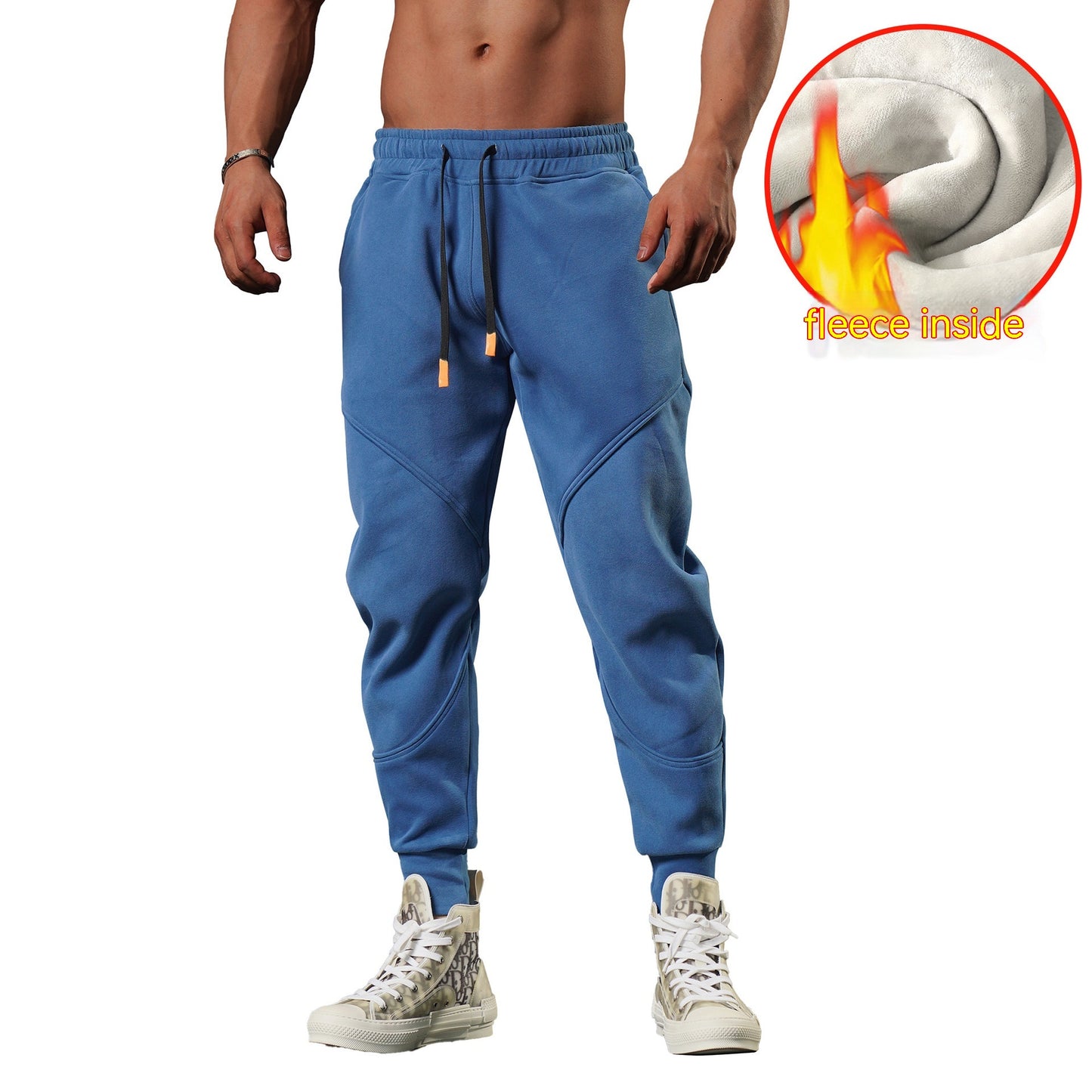 Warm Leisure Outdoor Track Sweatpants Men's Loose Tappered