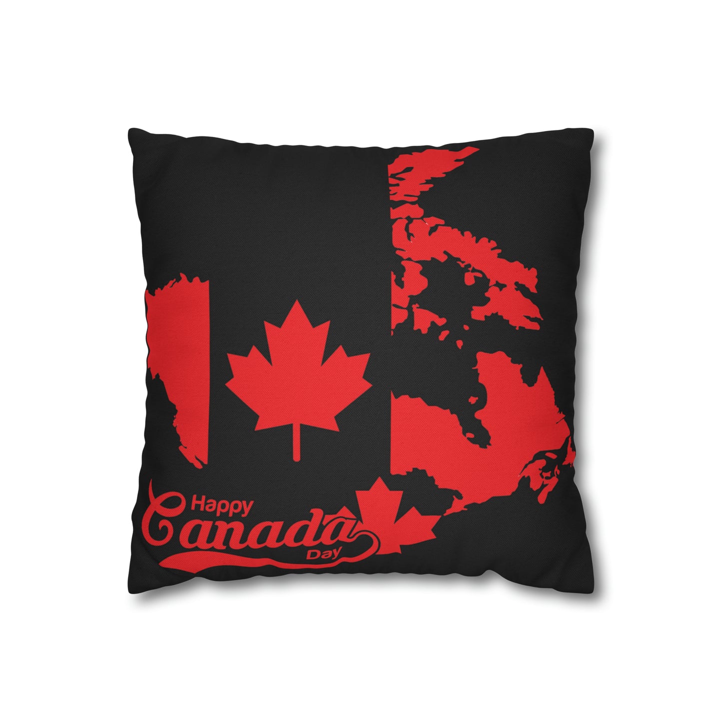 Happy Canada Day Spun Polyester Square Pillow Case