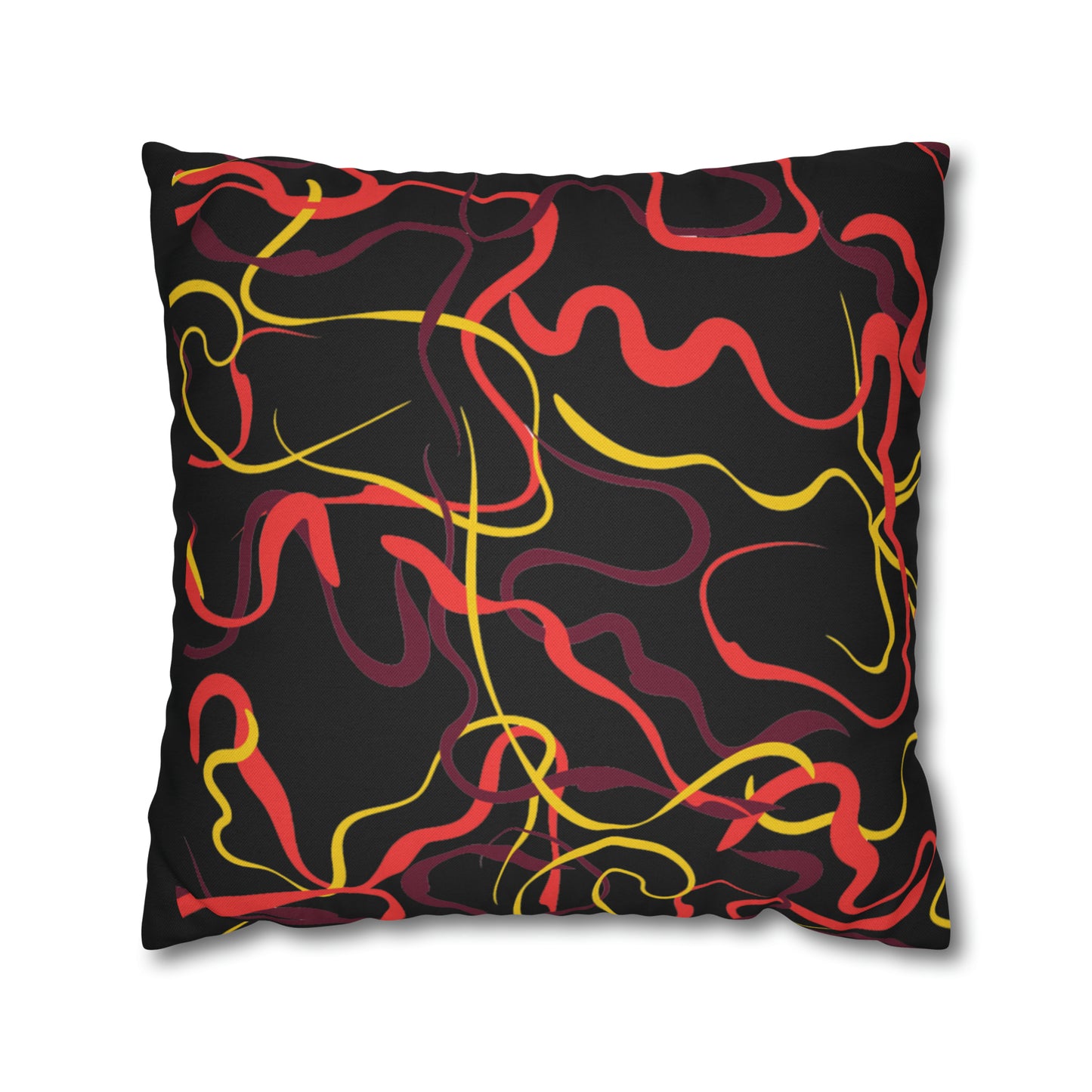 Abstract Line Pattern Spun Polyester Square Pillow Case