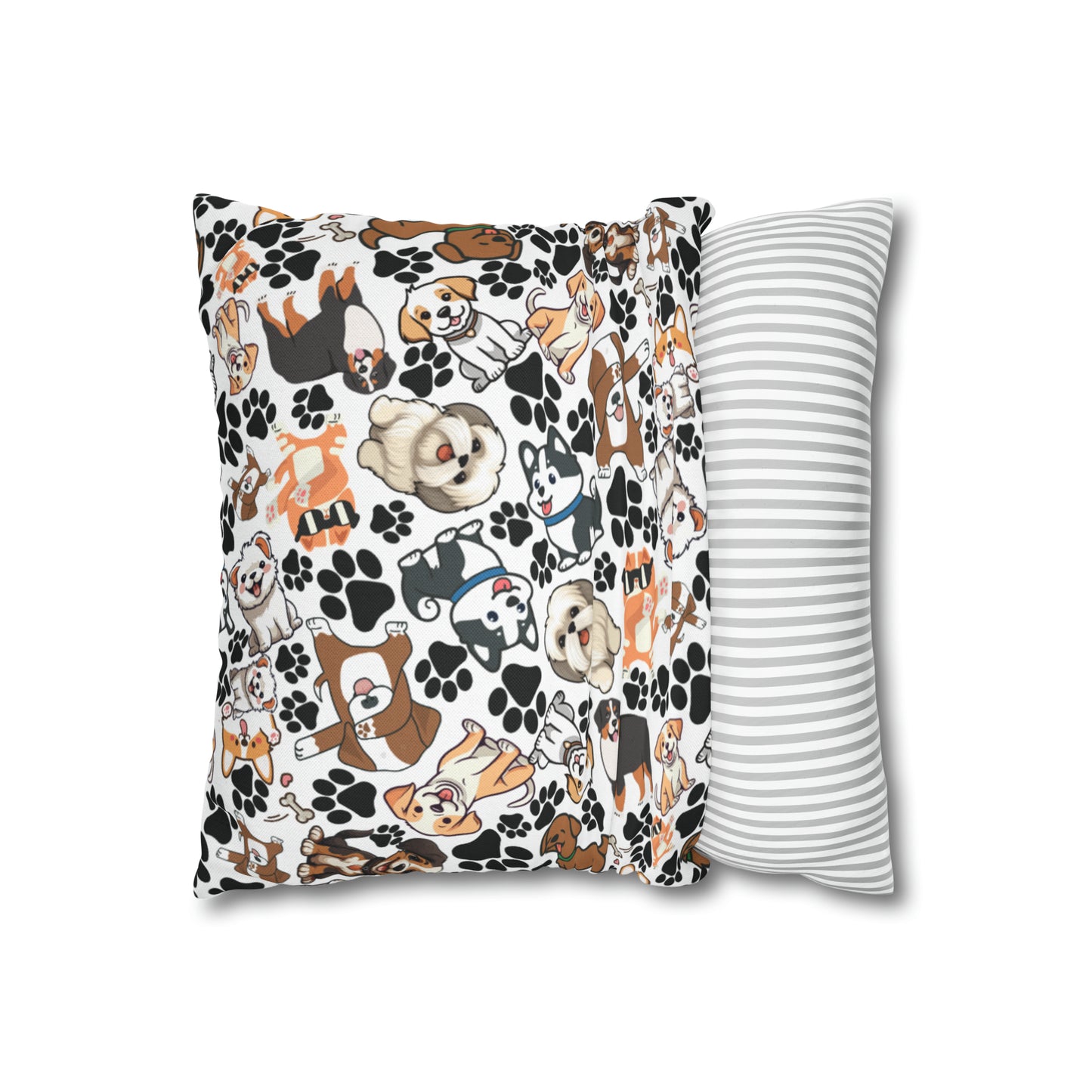 Dog Pattern Spun Polyester Square Pillow Case