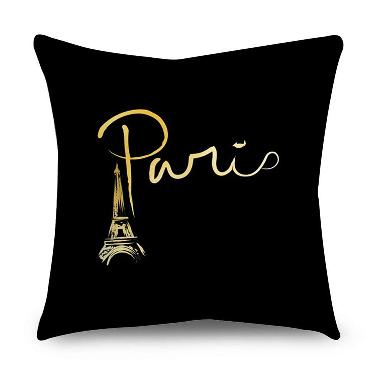 Black gold polyester pillowcase