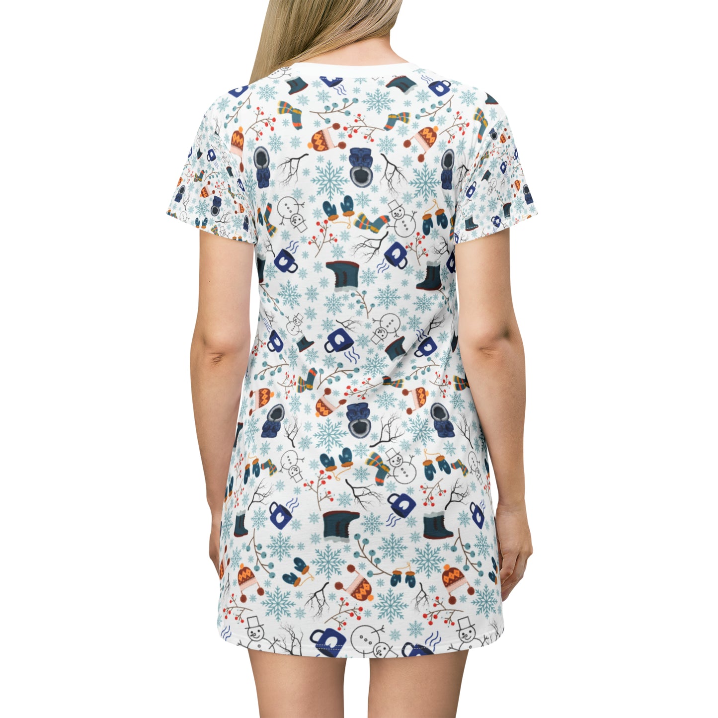 Winter Pattern T-Shirt Dress