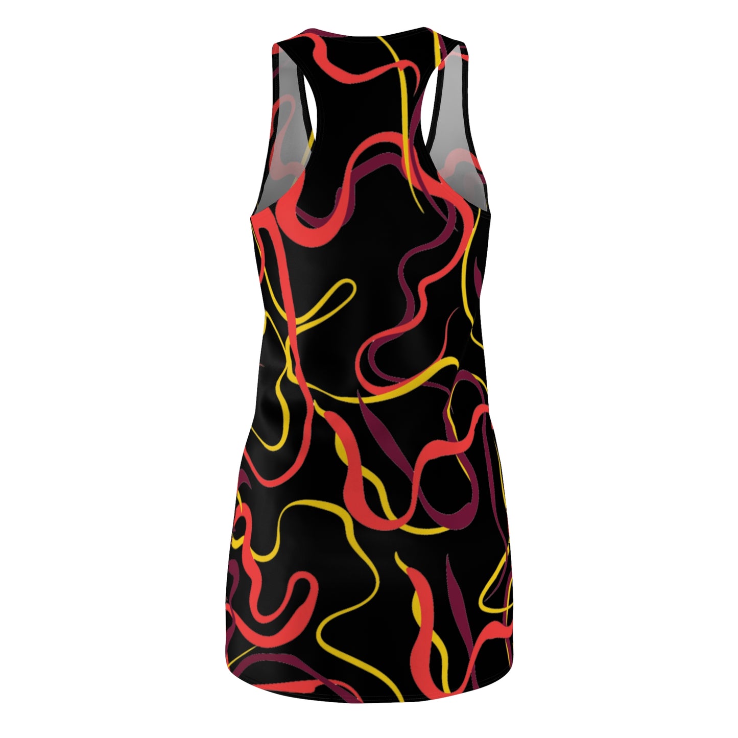 Abstract Line Pattern Women's Cut & Sew Racerback Dress