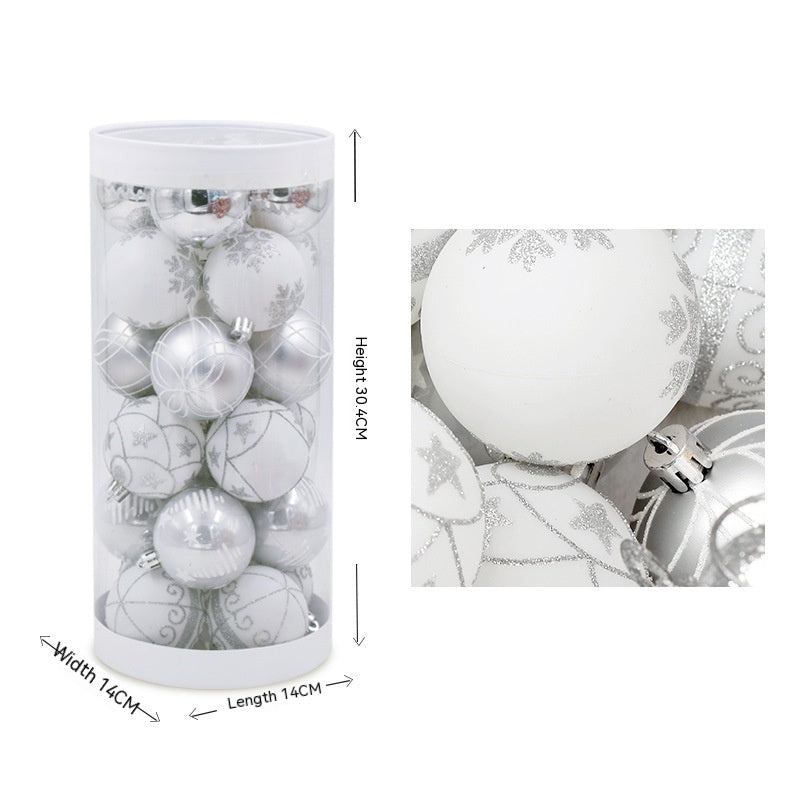 Christmas Decoration Supplies Silver Colored Drawing Ball Package