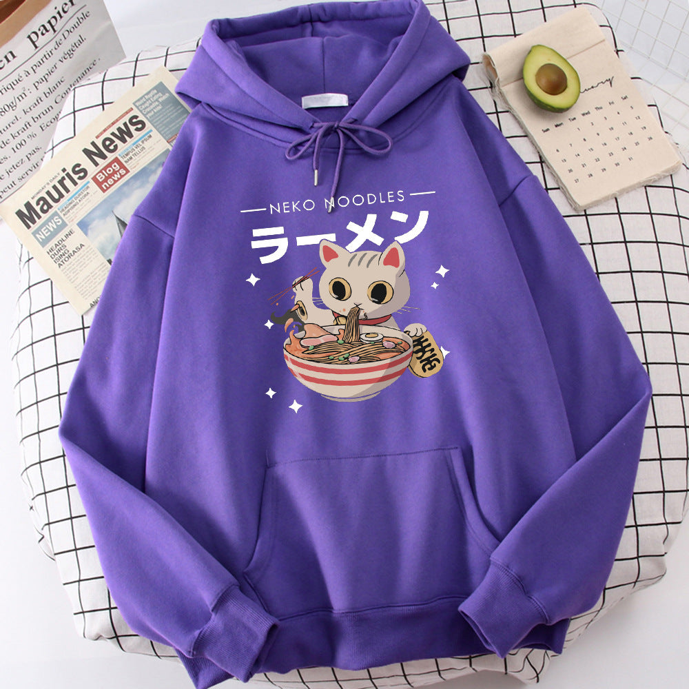 Fashion Cat Print Women's Pullover