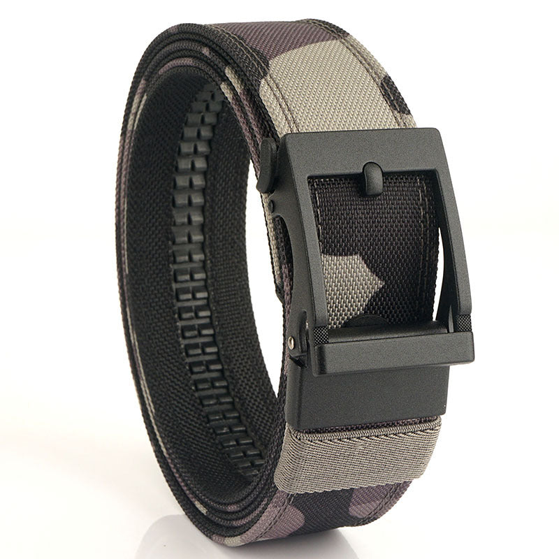 Outdoor Casual Dual-use Men's Automatic Buckle Belt Thickened Hardened Double-layer Hanging