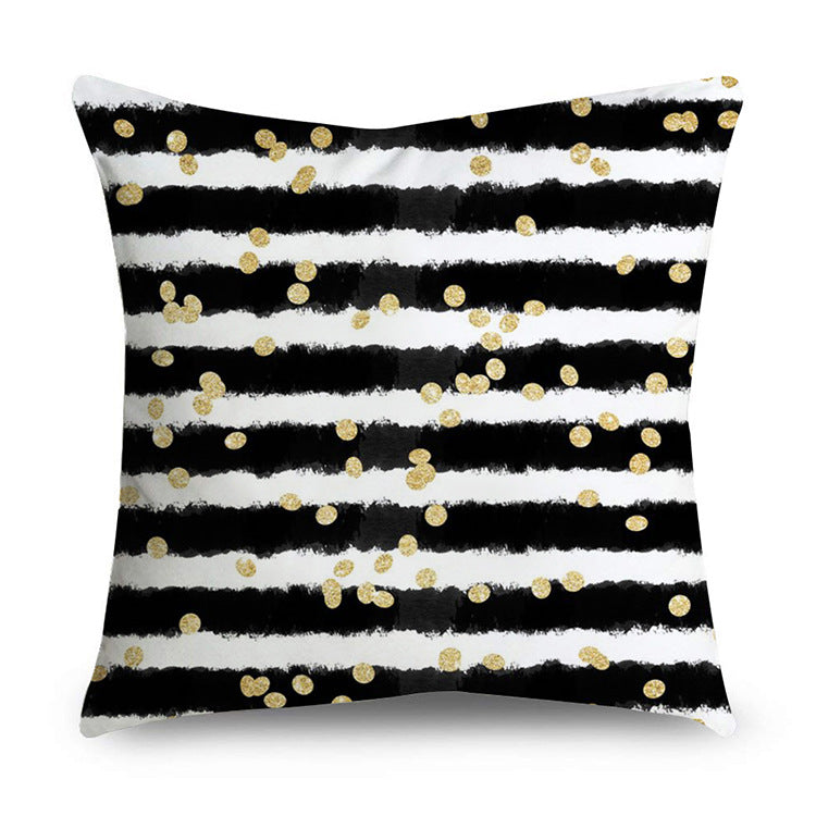 Black gold polyester pillowcase