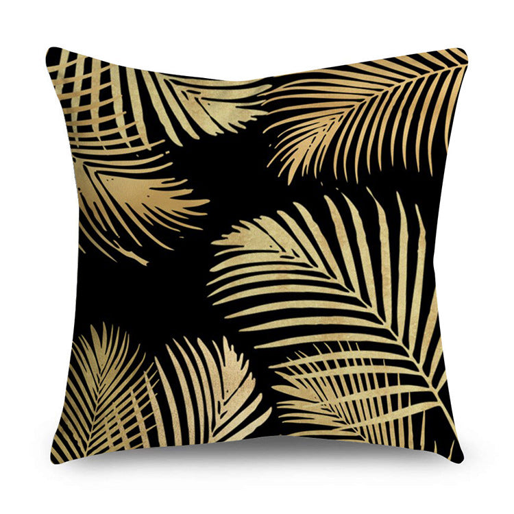 Black gold polyester pillowcase