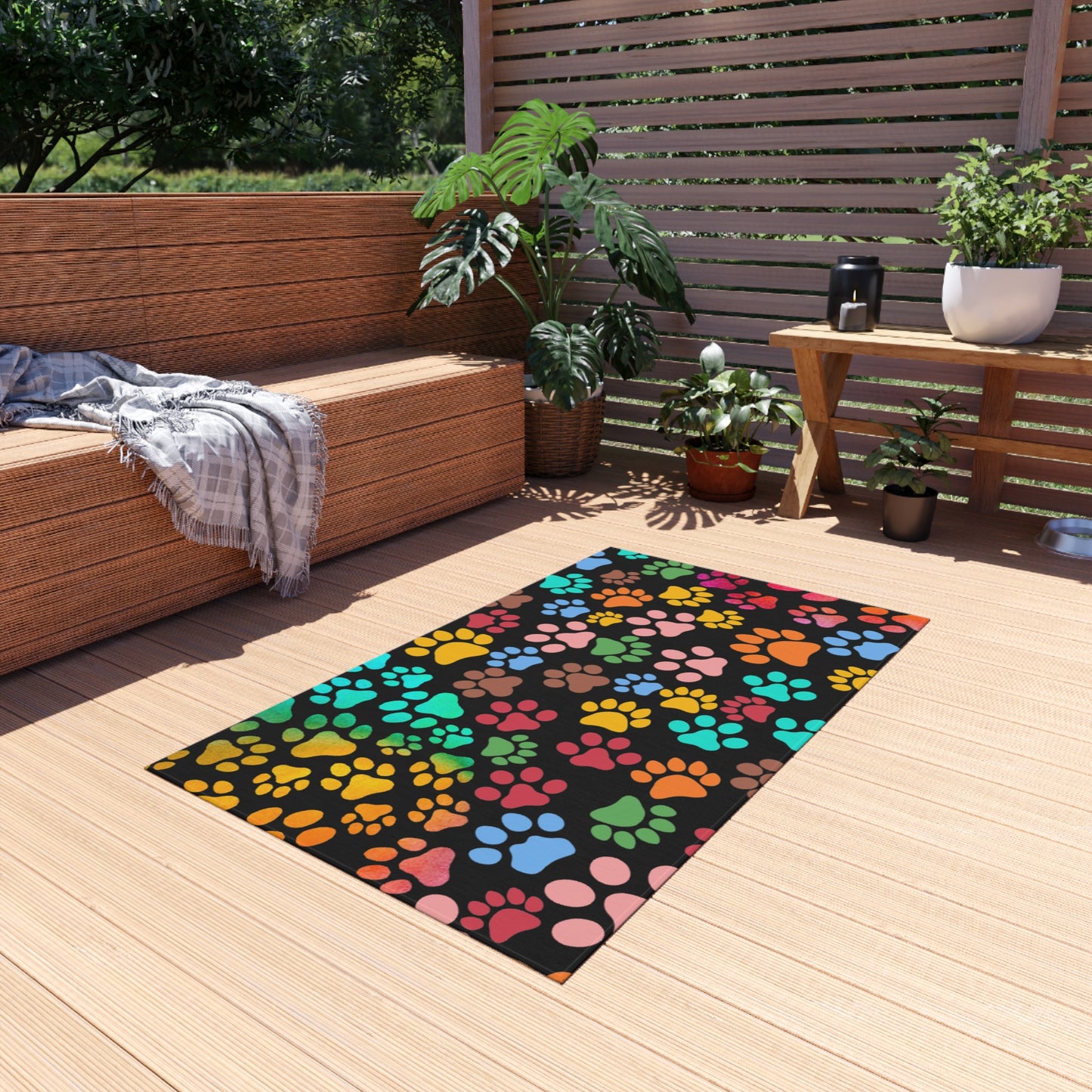 Paws Pattern Outdoor Rug