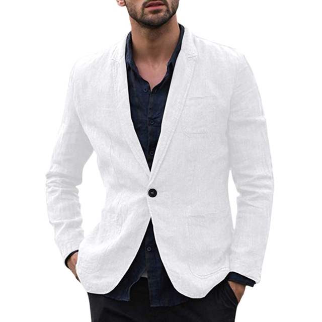 autumn Solid for Men Cotton Thin Suits Blazers Jacket