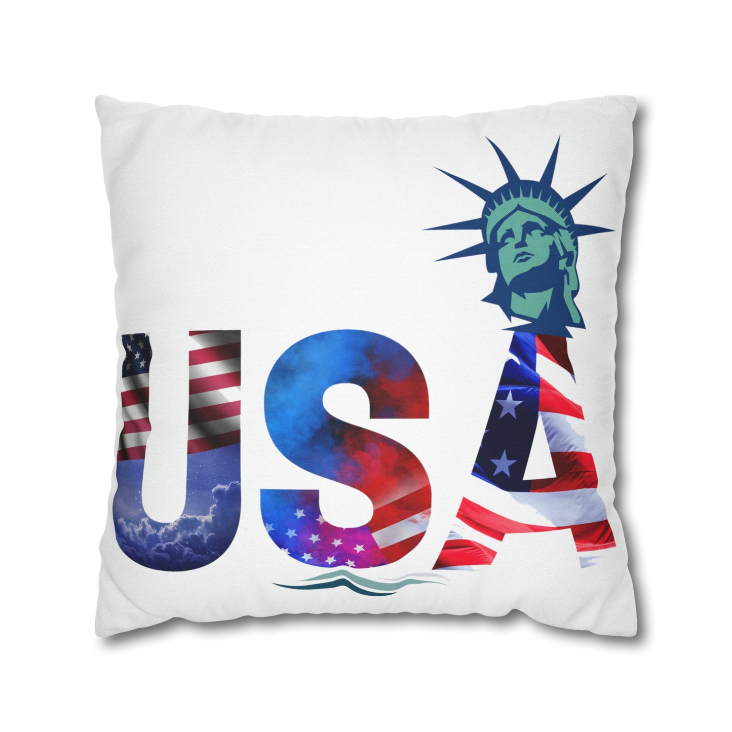 USA Spun Polyester Square Pillow Case