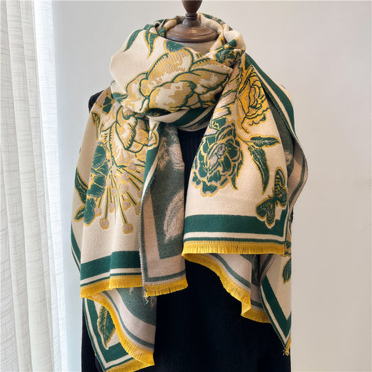 Artificial Cashmere Scarf Women's Vintage Ethnic Style Warm Gift Scarf Shawl