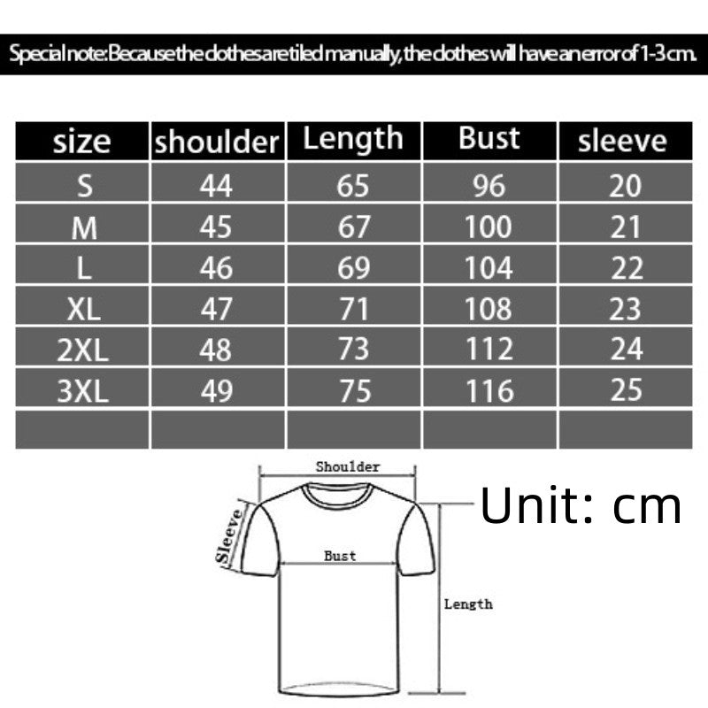 3D Digital Printing Casual Round Neck Short Sleeves