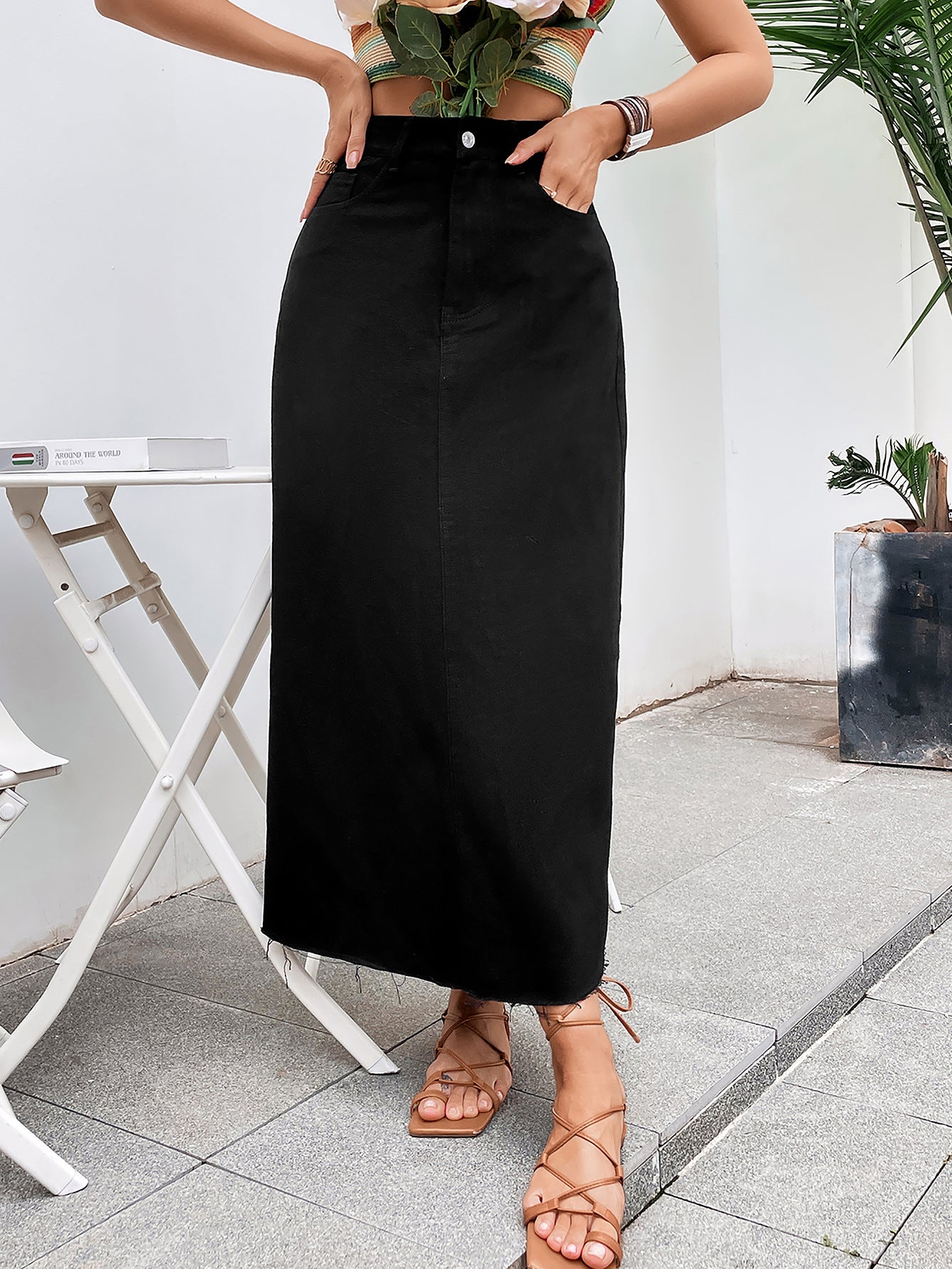Women's Spring Summer Trendy Casual All-matching Fashion Long Skirt
