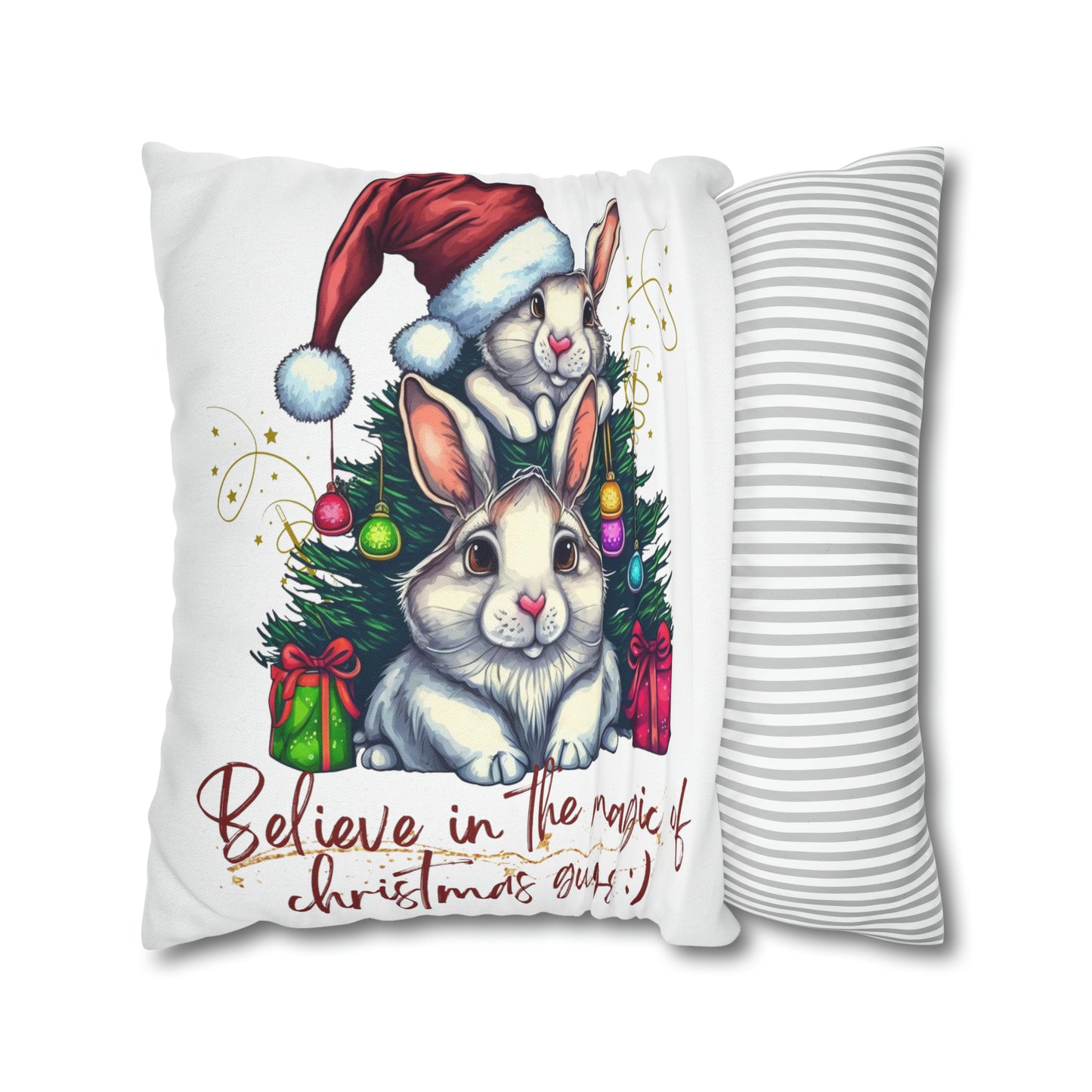 Magic Christmas Spun Polyester Square Pillow Case