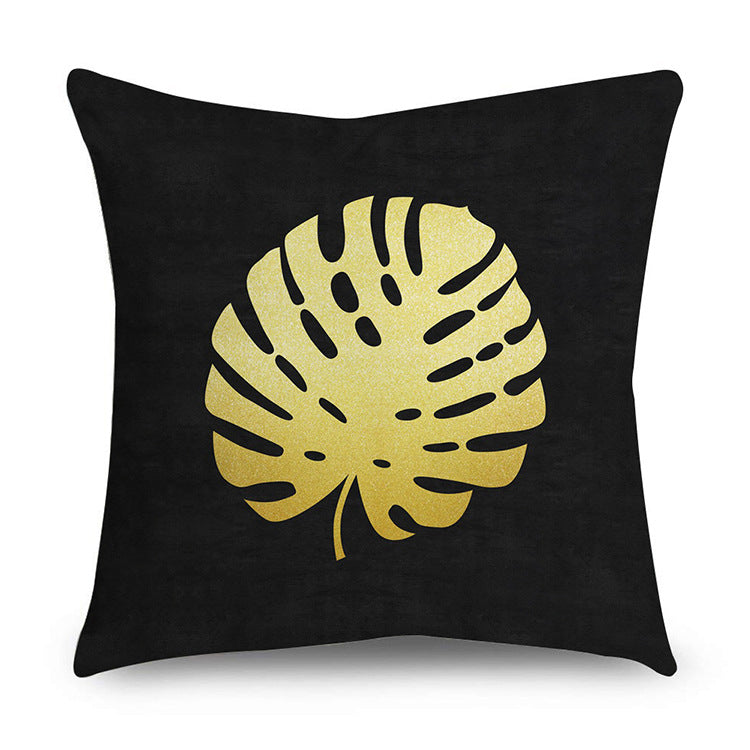 Black gold polyester pillowcase