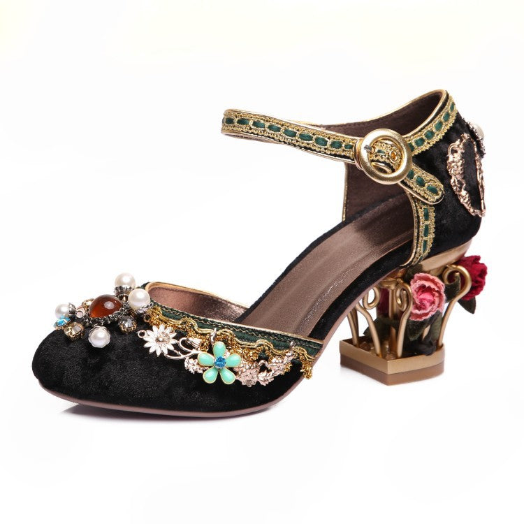 Large size retro wedding shoes women sandals