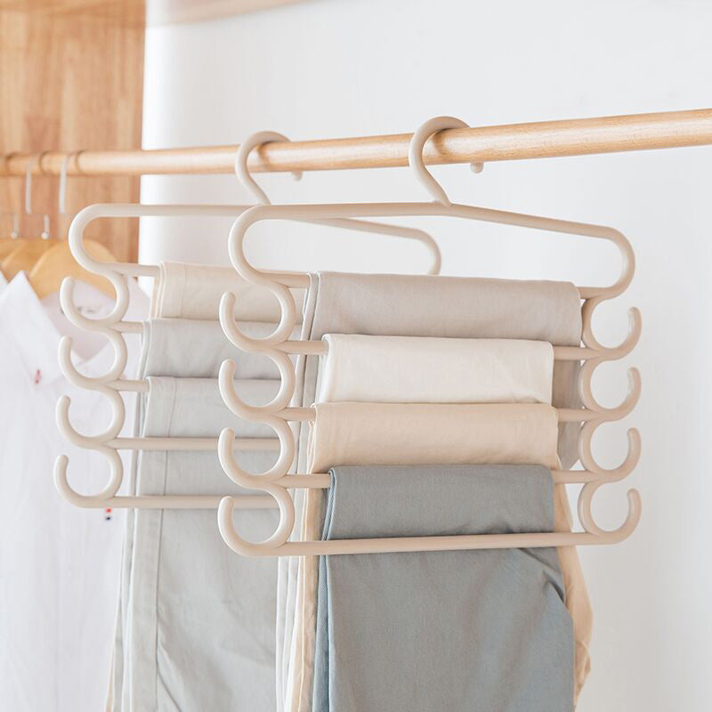 Stainless Steel Wardrobe Storage Type Pants Trousers Hanger Multi Layers Clothing Towel Storage Rack Closet Space Saver