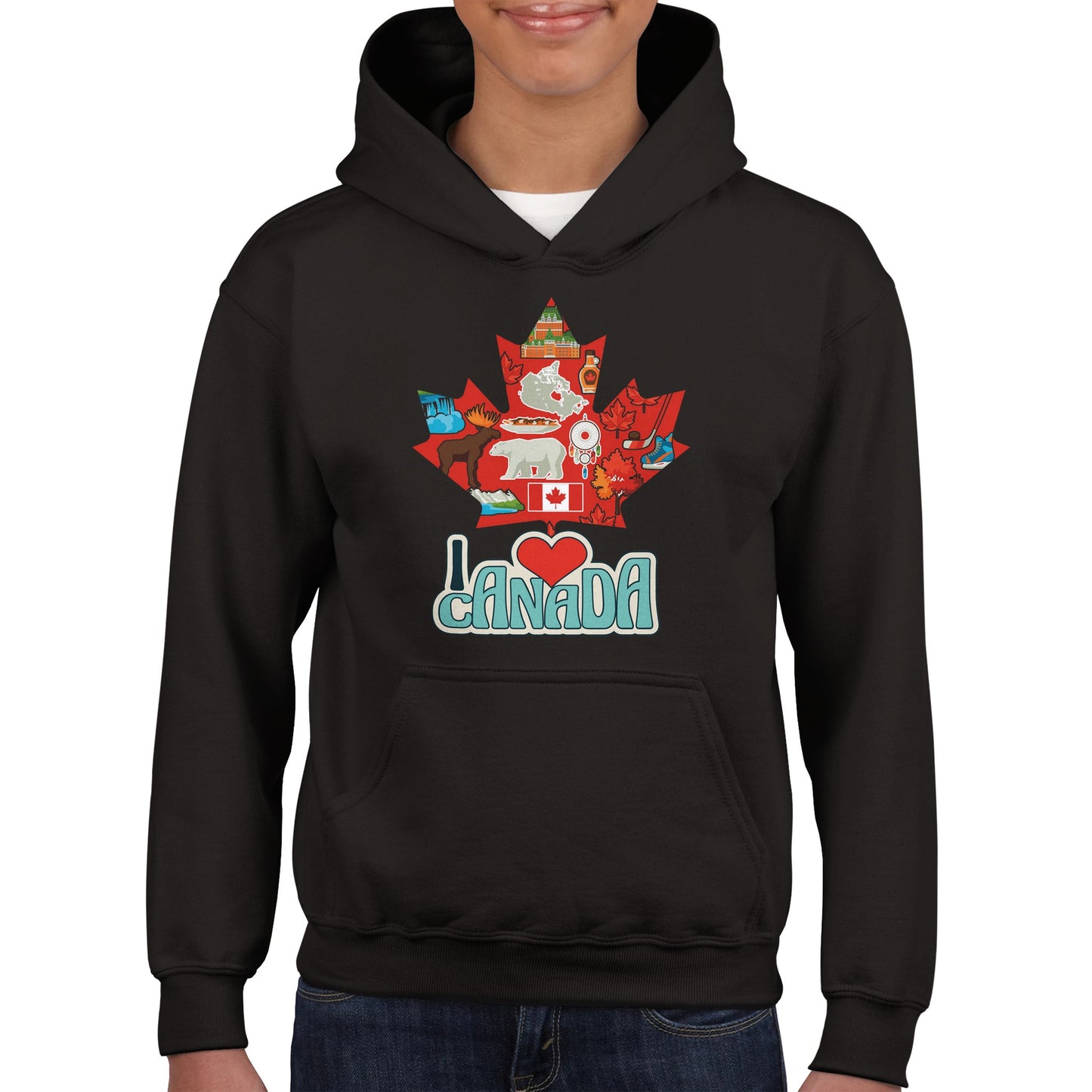 I Love Canada Classic Kids Pullover Hoodie