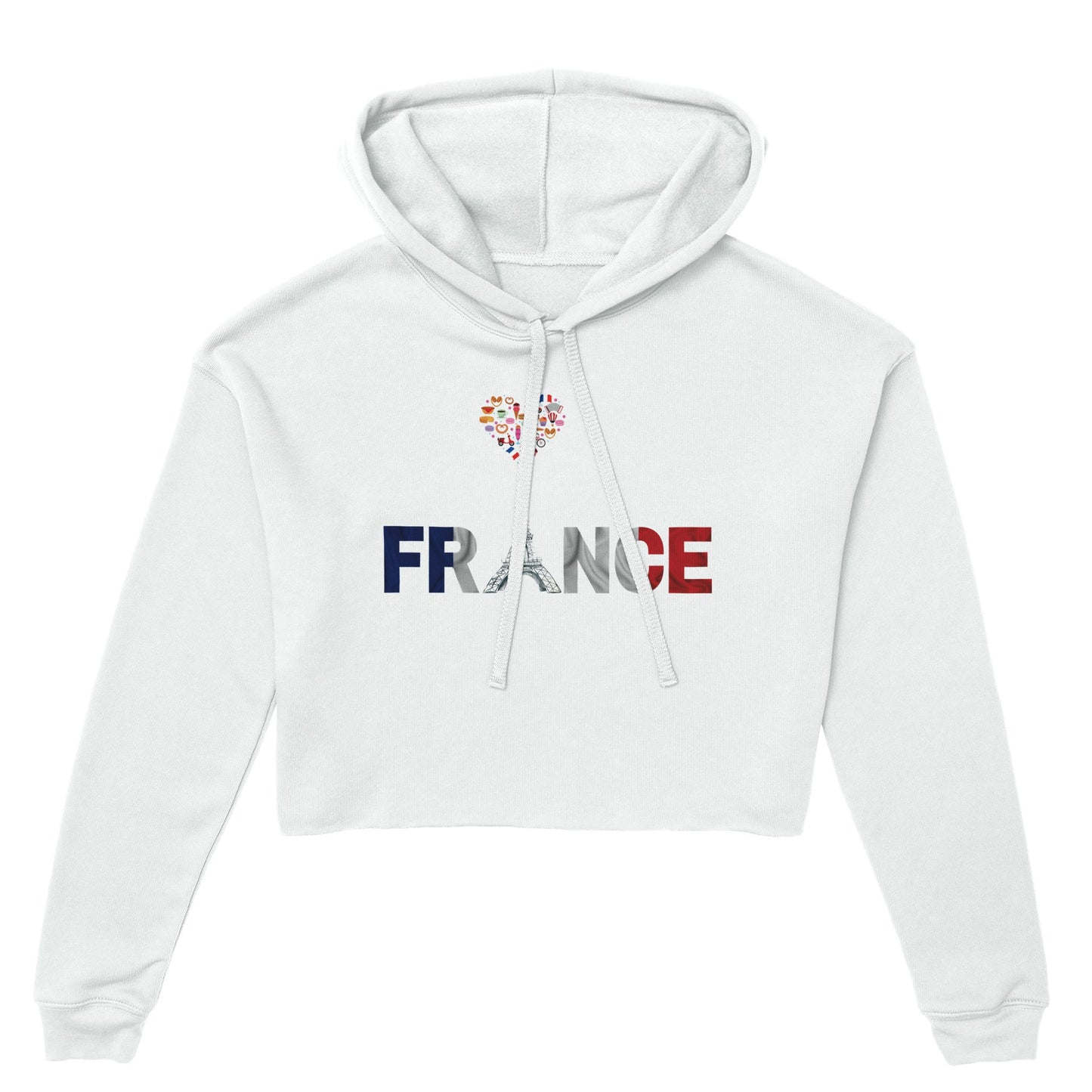 France Eiffel Tower Women's Cropped Hoodie | Bella + Canvas 7502