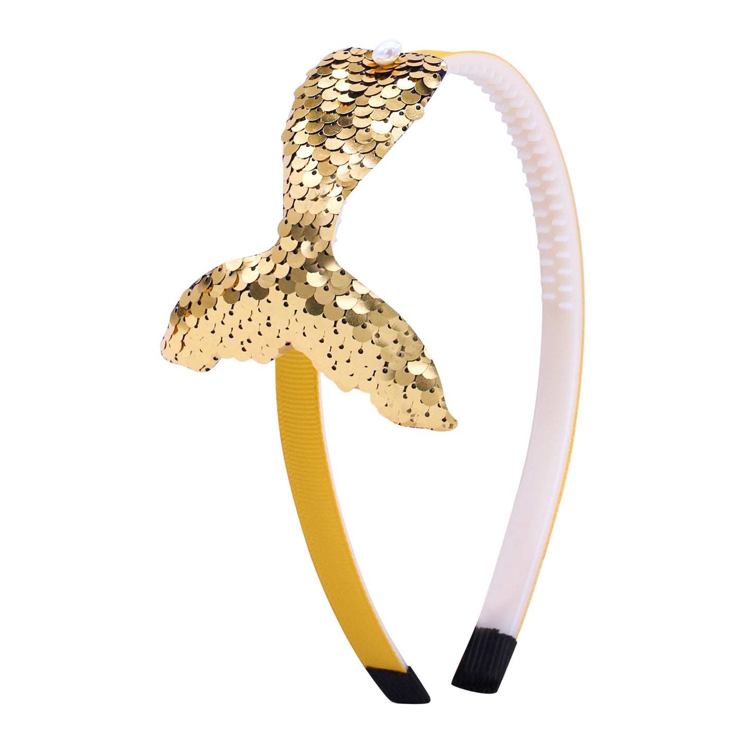 Sequined Hair Accessories Mermaid Tail Flip Fish Scale Pearl Headband Non-slip Manual Hairpin