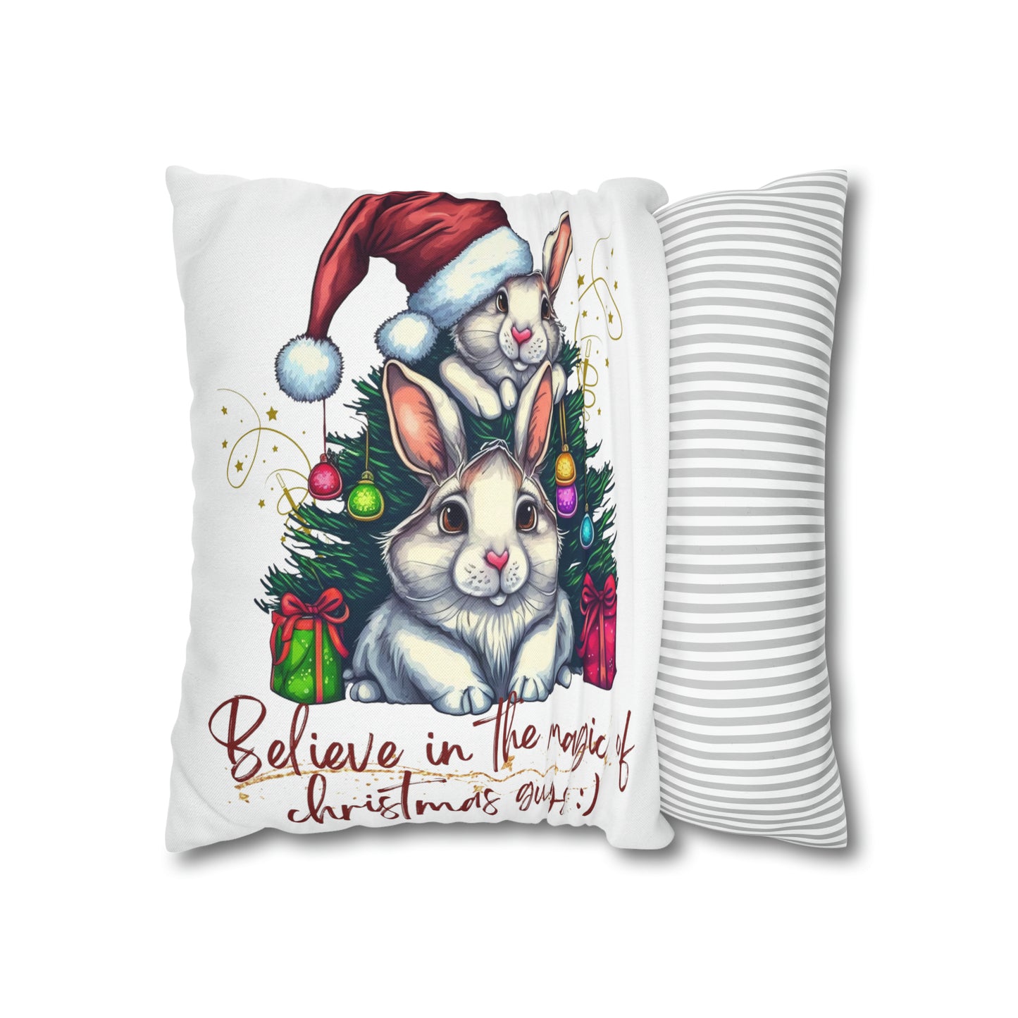 Magic Christmas Spun Polyester Square Pillow Case