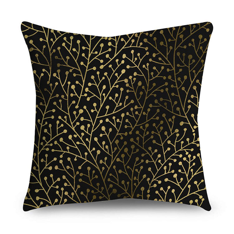 Black gold polyester pillowcase