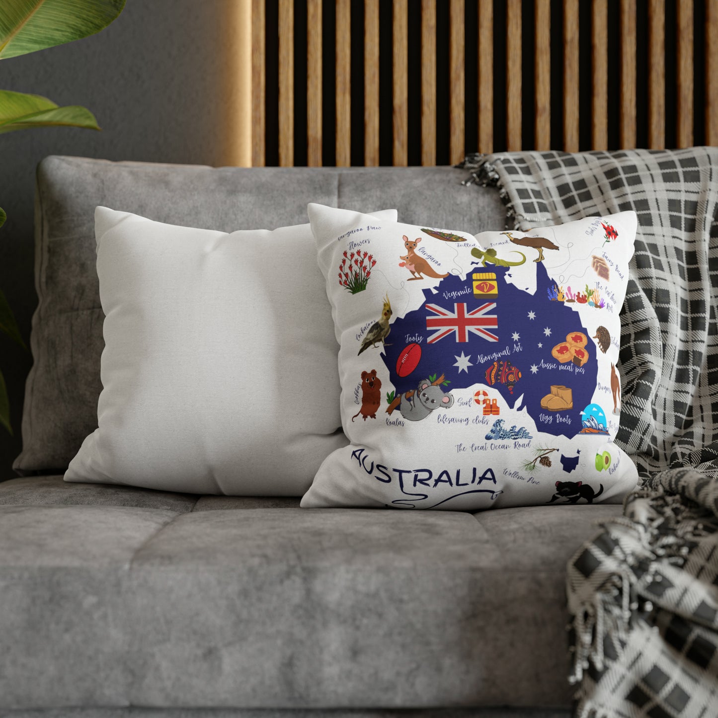 Australia Spun Polyester Square Pillow Case