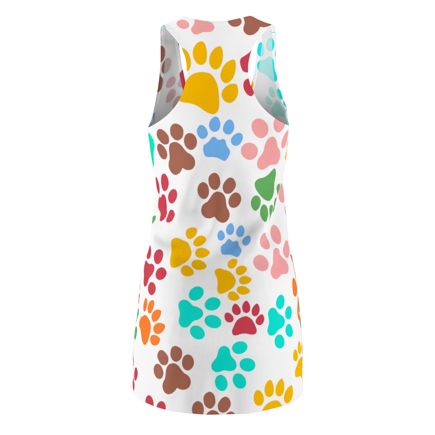 Paws Pattern Women's Cut & Sew Racerback Dress