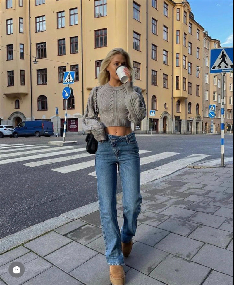 Short Sexy Backless Knitted Sweater Bow Sweater