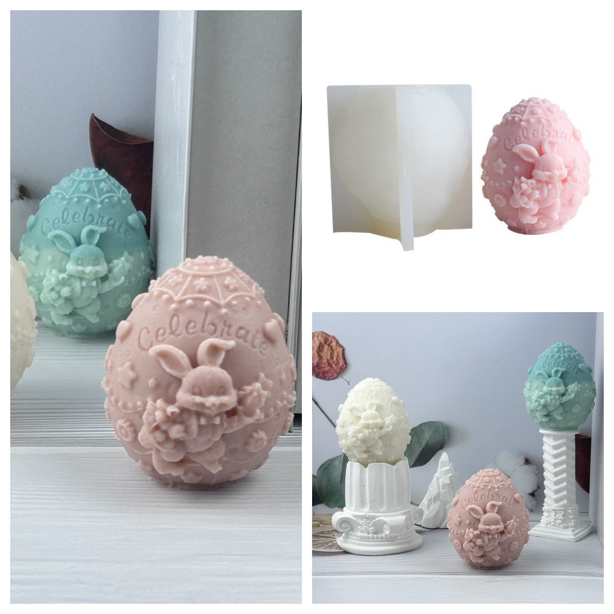 Rabbit Egg Silicone Mold Easter Decoration Ornaments