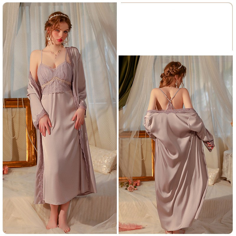 Pajama Dress With Breast Pad For Women