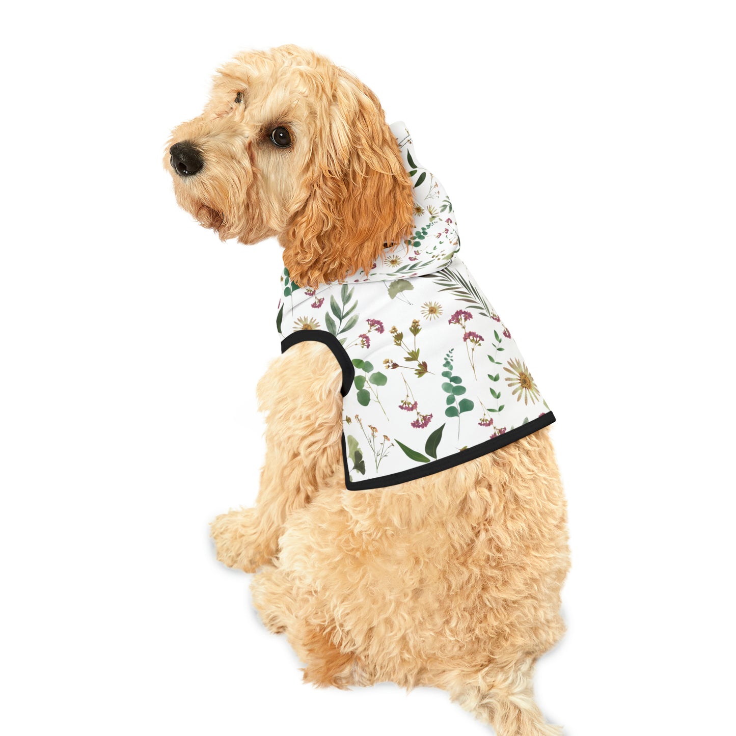 Flower and Leaf Pattern Pet Hoodie