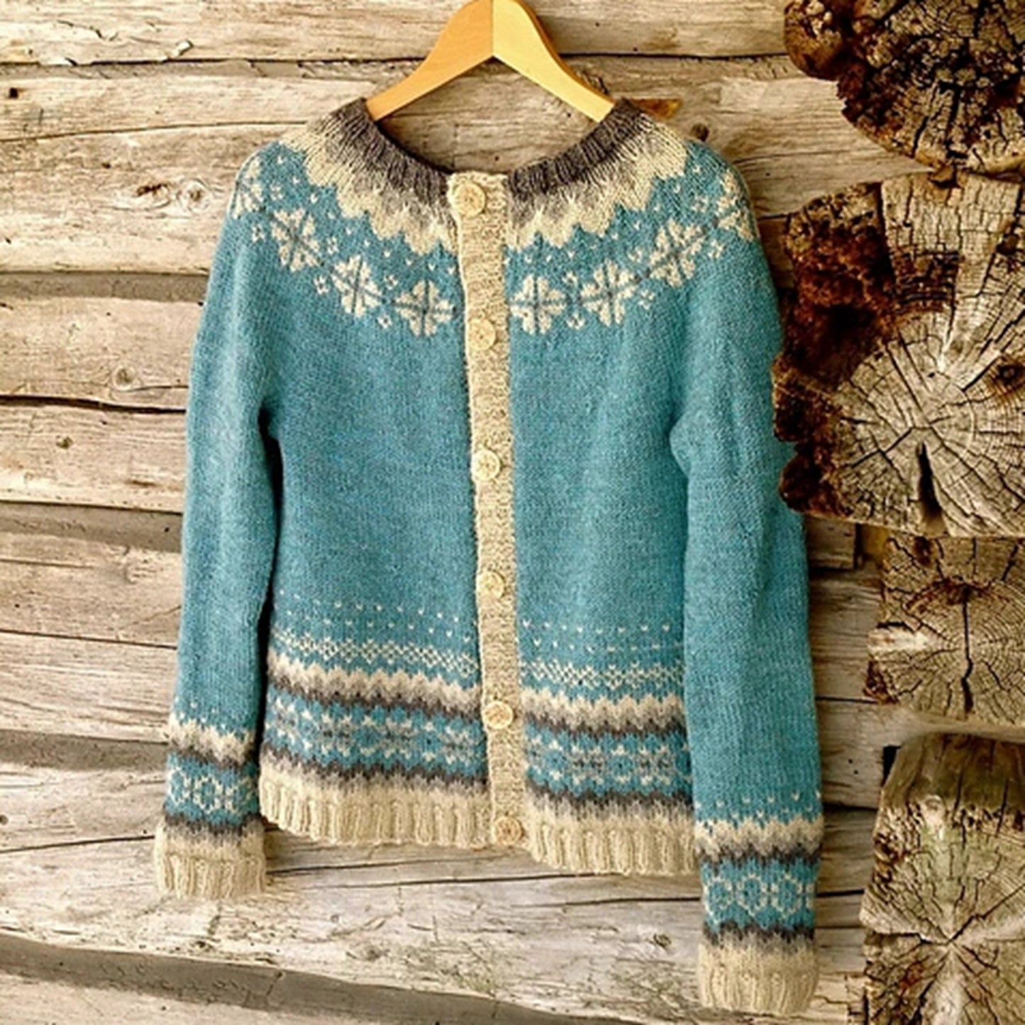European And American National Style Vintage Jacquard Sweater