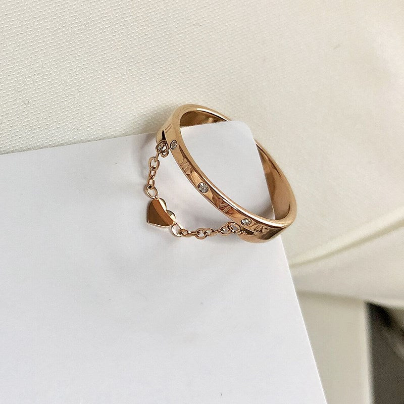 Golden Personality Valentine's Day Ring