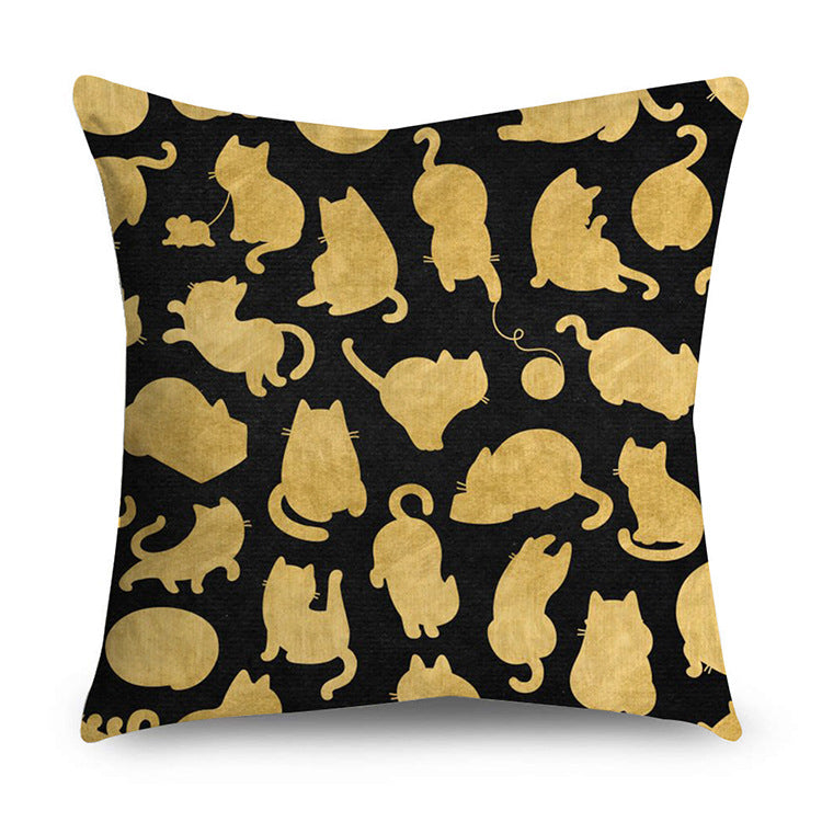 Black gold polyester pillowcase