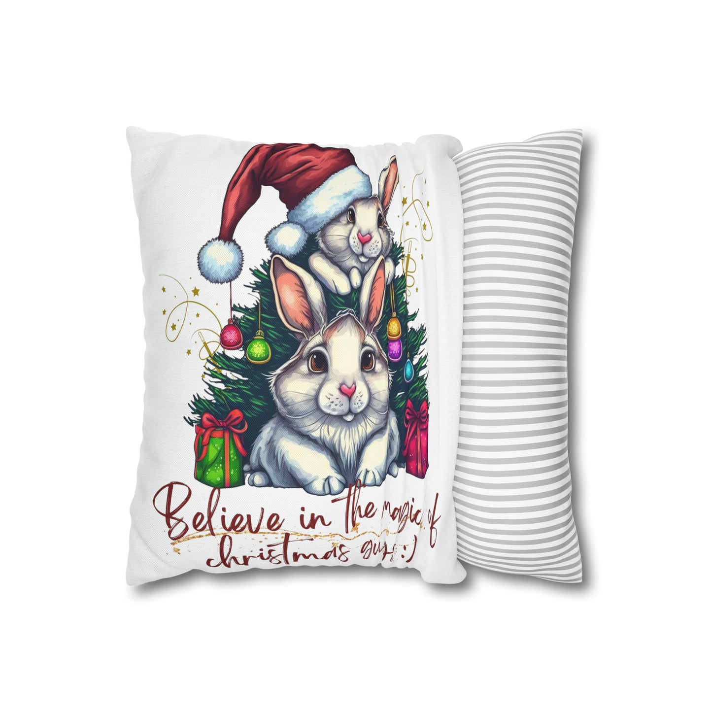 Magic Christmas Spun Polyester Square Pillow Case