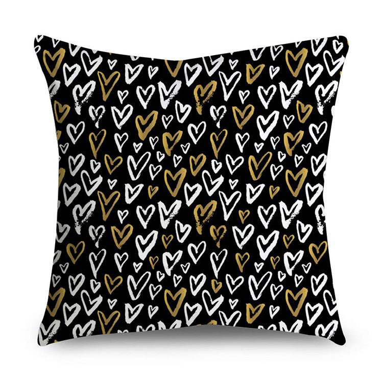 Black gold polyester pillowcase