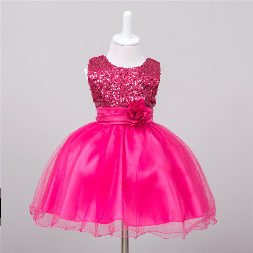 Baby Sequin Dress Flower Girl Wedding Princess Dress