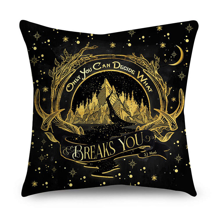 Black gold polyester pillowcase