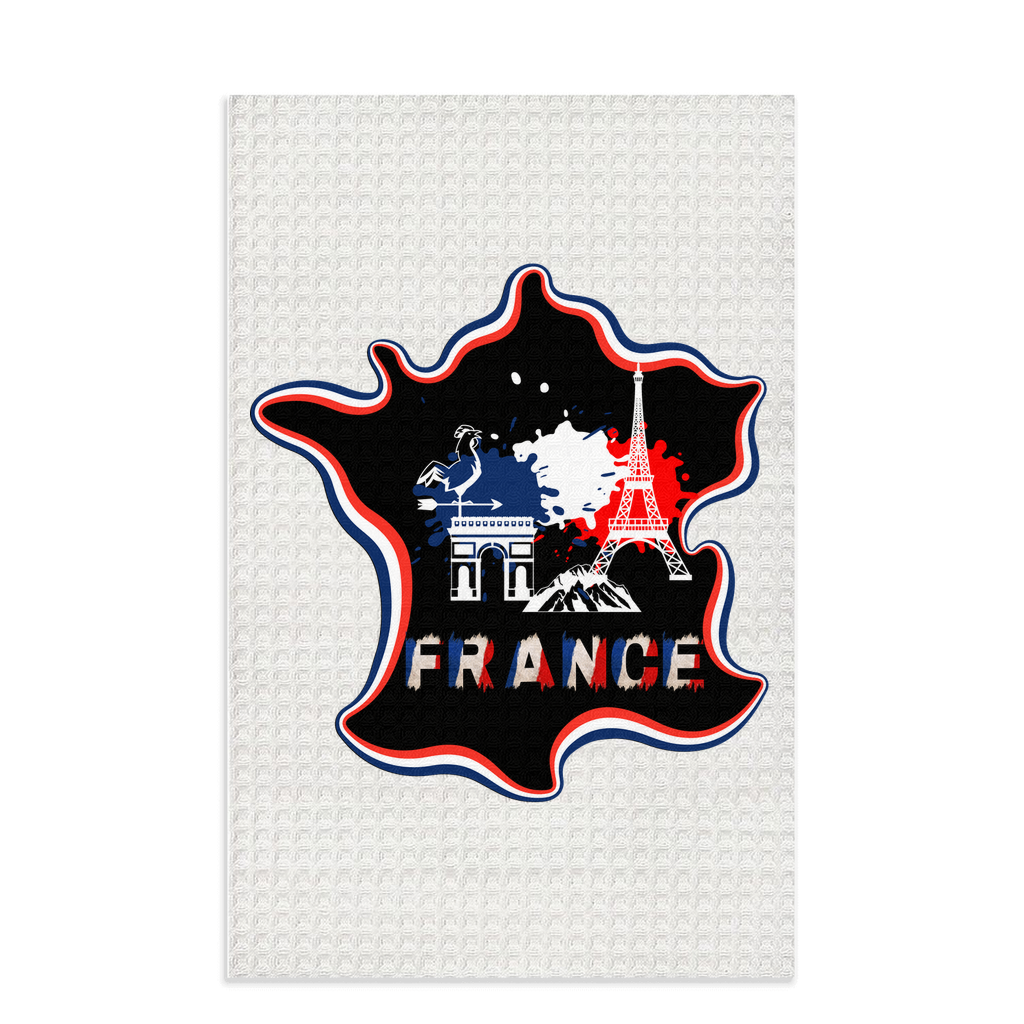 France Map Dish Towels