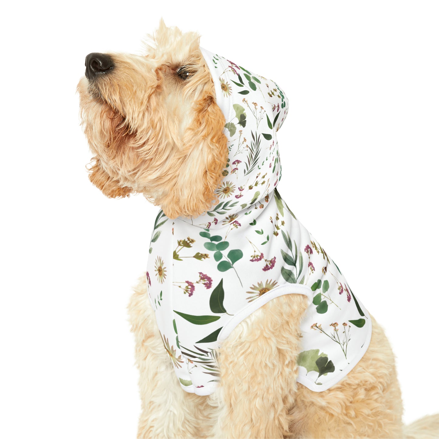 Flower and Leaf Pattern Pet Hoodie