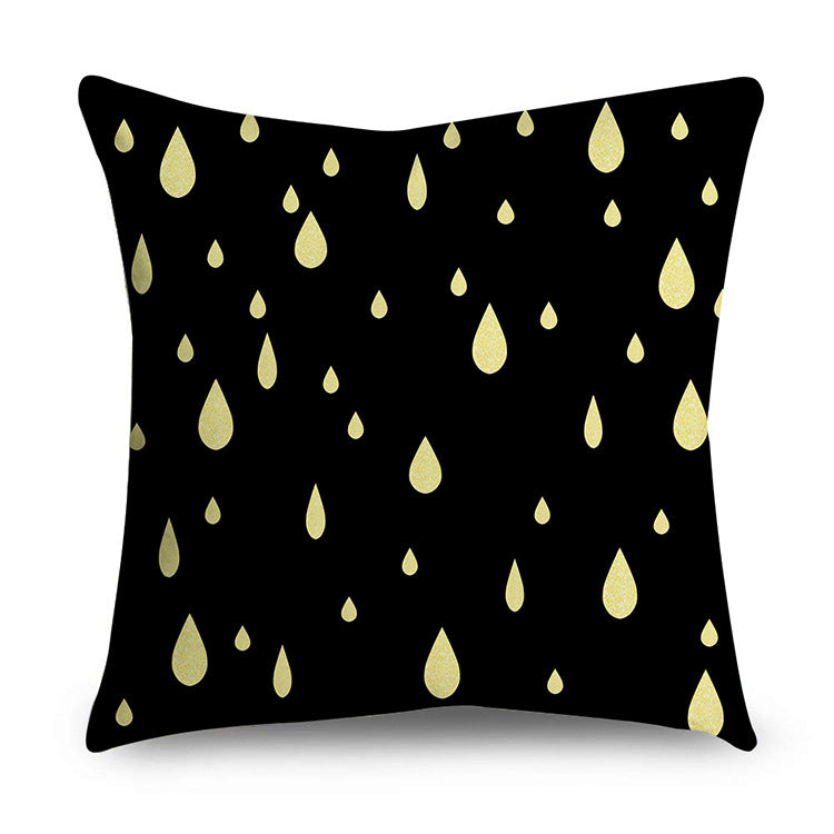 Black gold polyester pillowcase