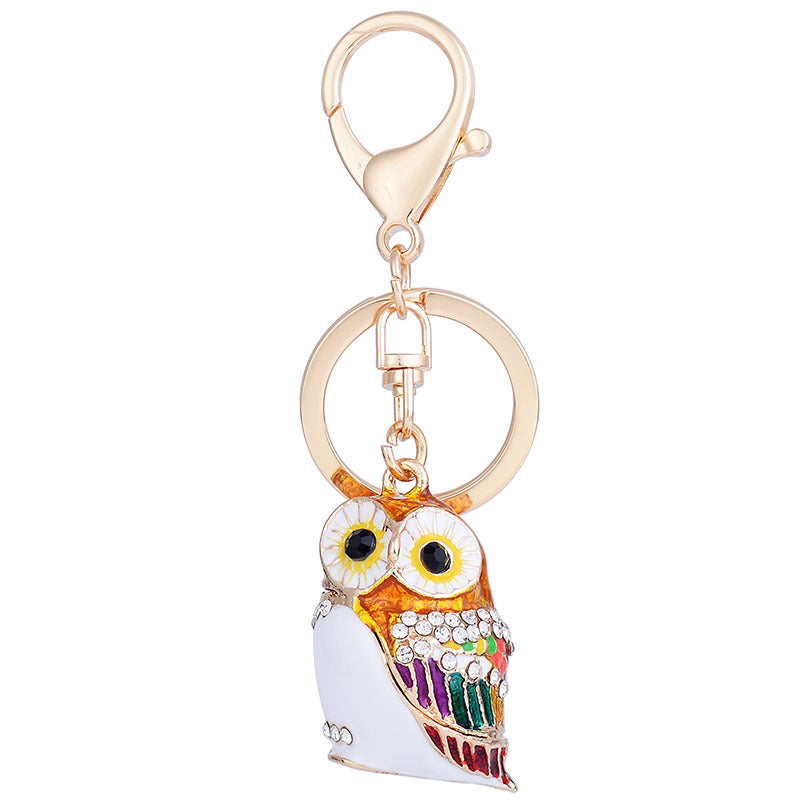 European And American Style Creative Personality Owl Car Key Ring Fashion Women's Bag Hanging Ornament