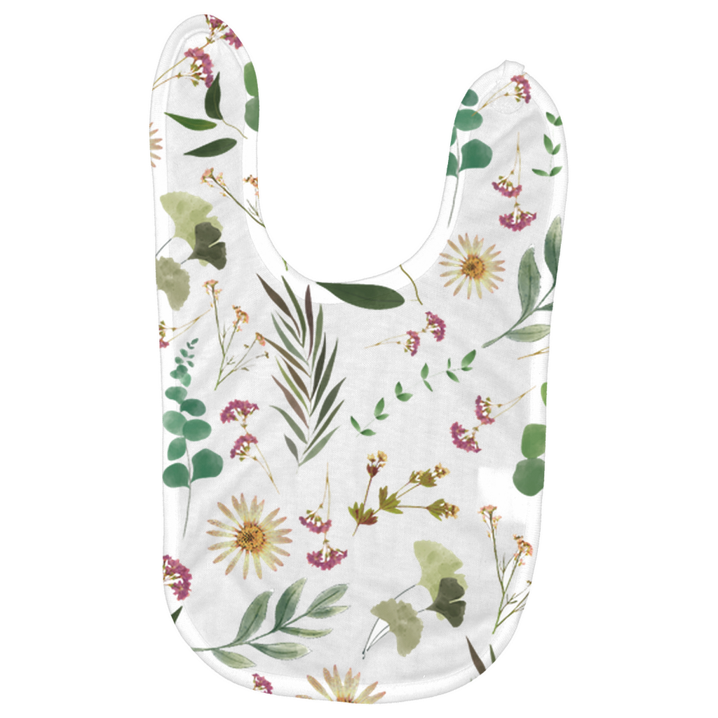 Flower and Leaf Pattern Baby Bibs